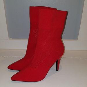 Red heel boots by Brash Size 7